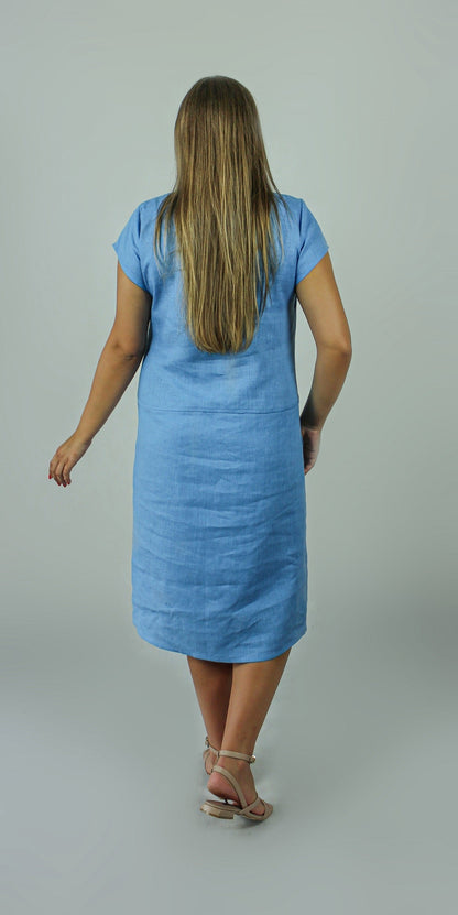 Light blue linen dress