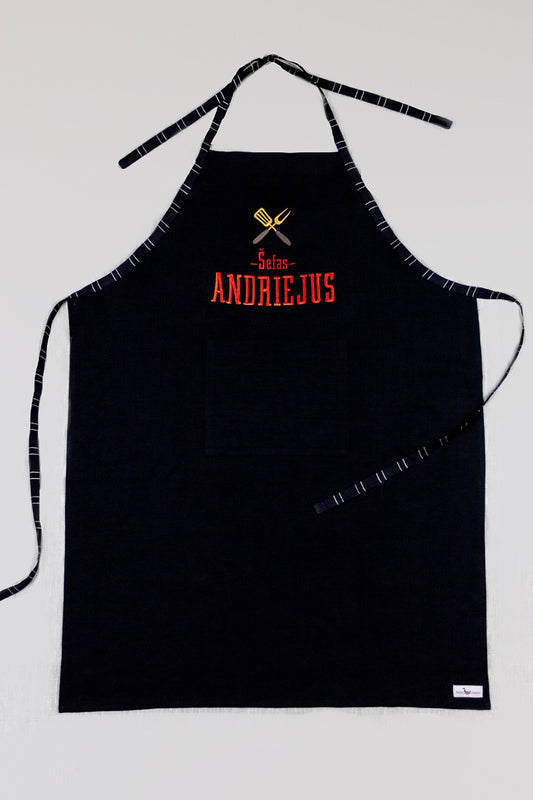 Black apron (red embroidery)