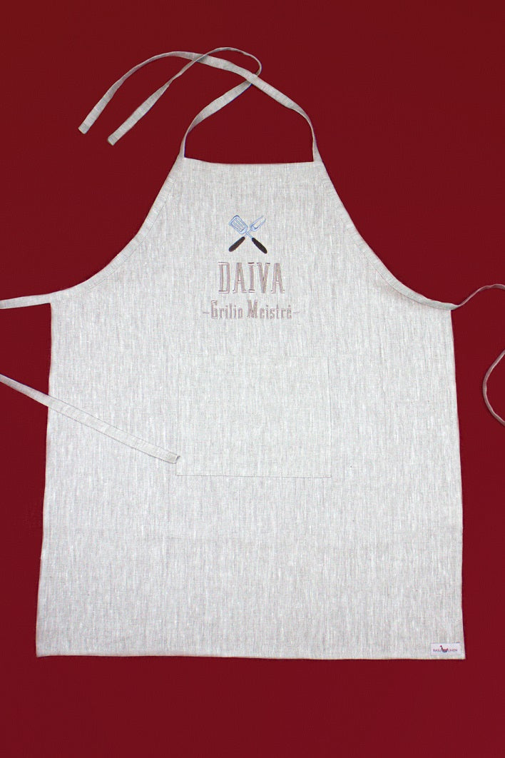 Apron in natural linen color