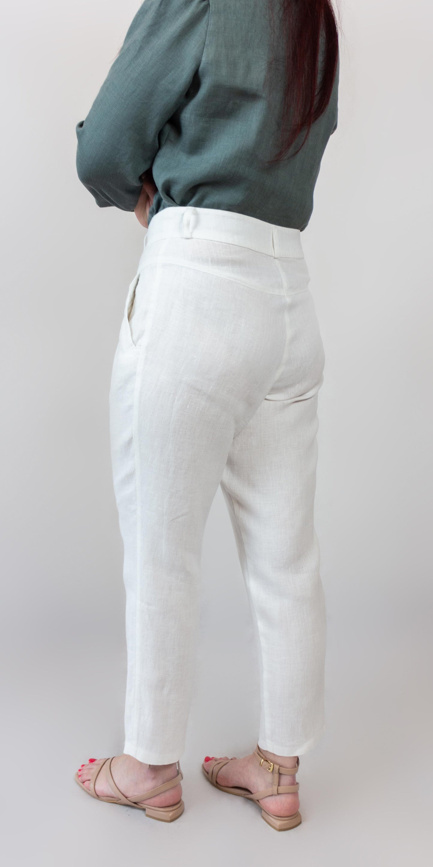 White linen trousers