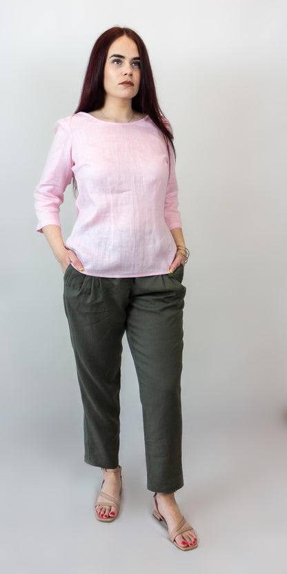 Light pink linen blouse