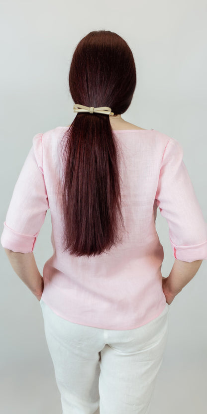 Light pink linen blouse