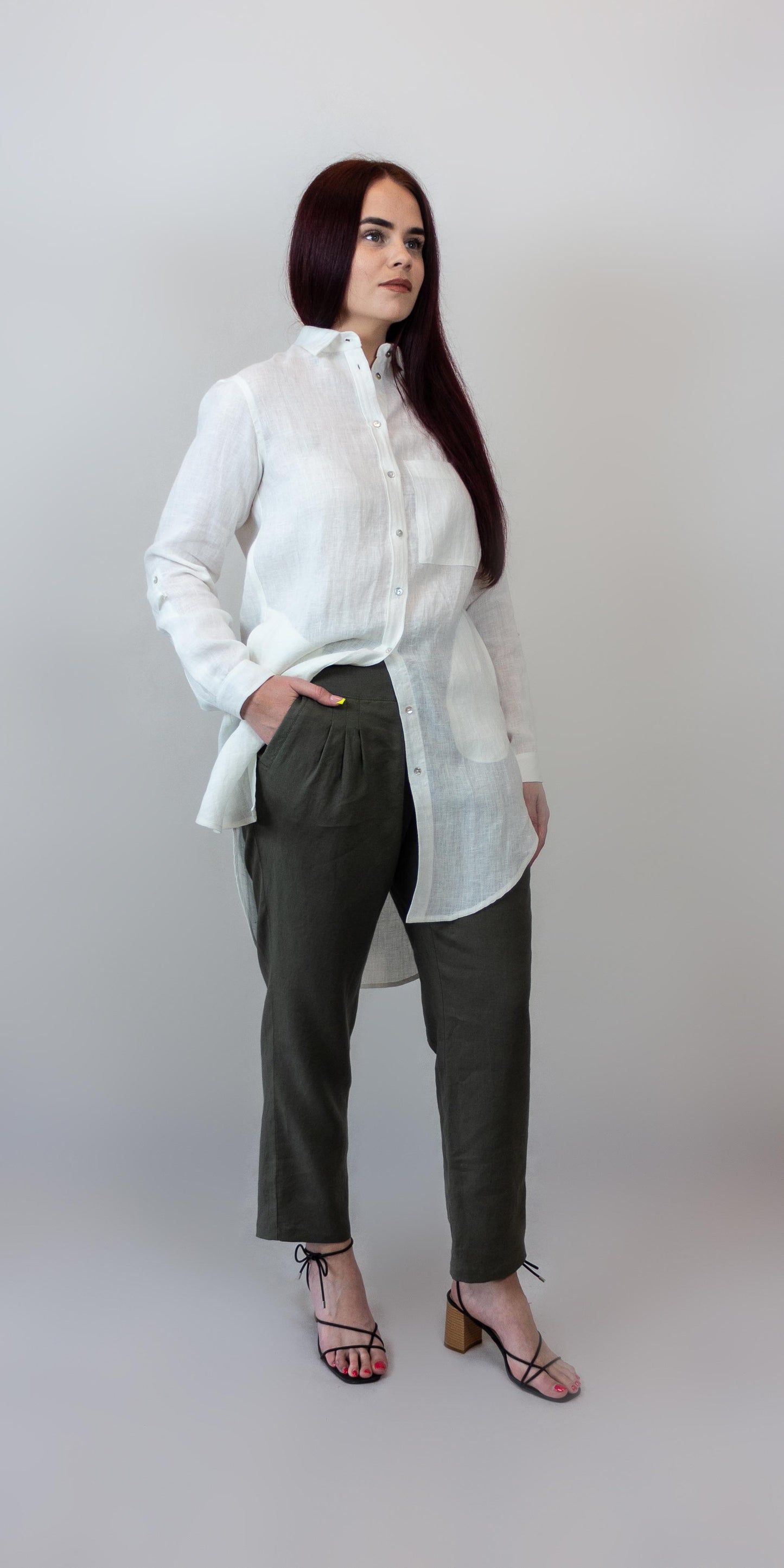 White linen shirt