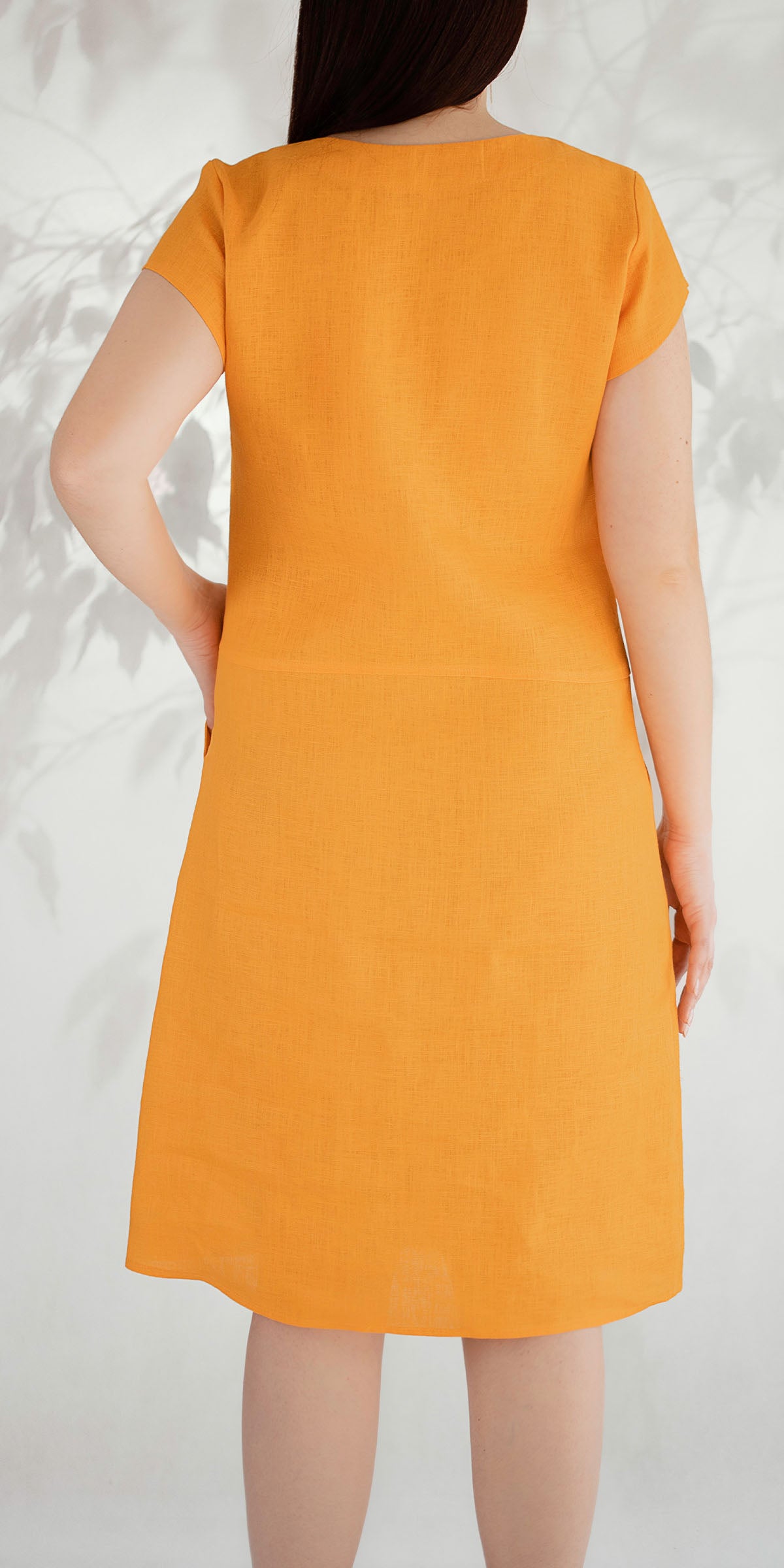 Orange linen dress